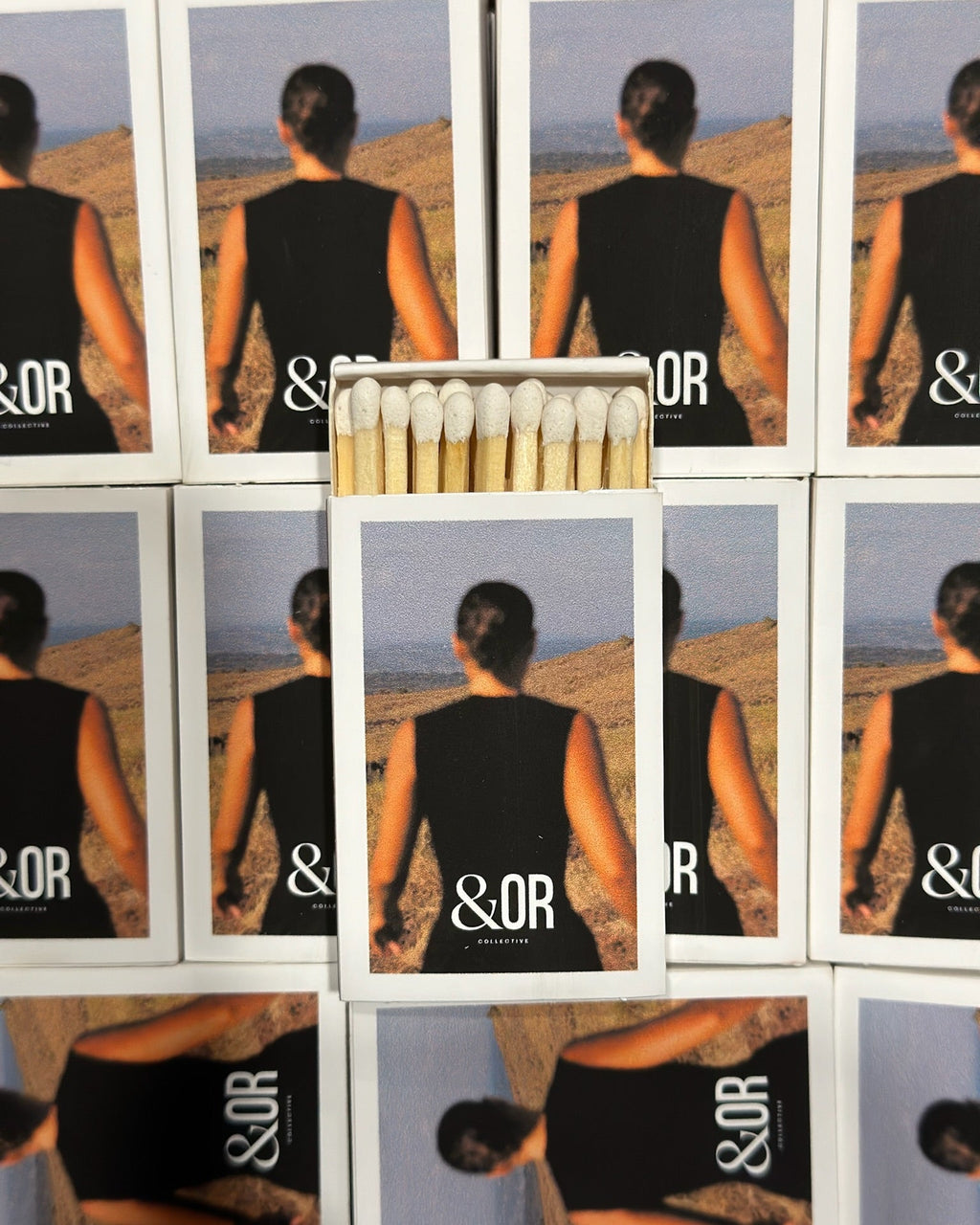 Custom uploaded branded image and logo matchbox designed for brand activation and corporate party