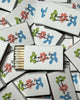 Wedding names and date with water colour inspired artwork. Custom matchboxes