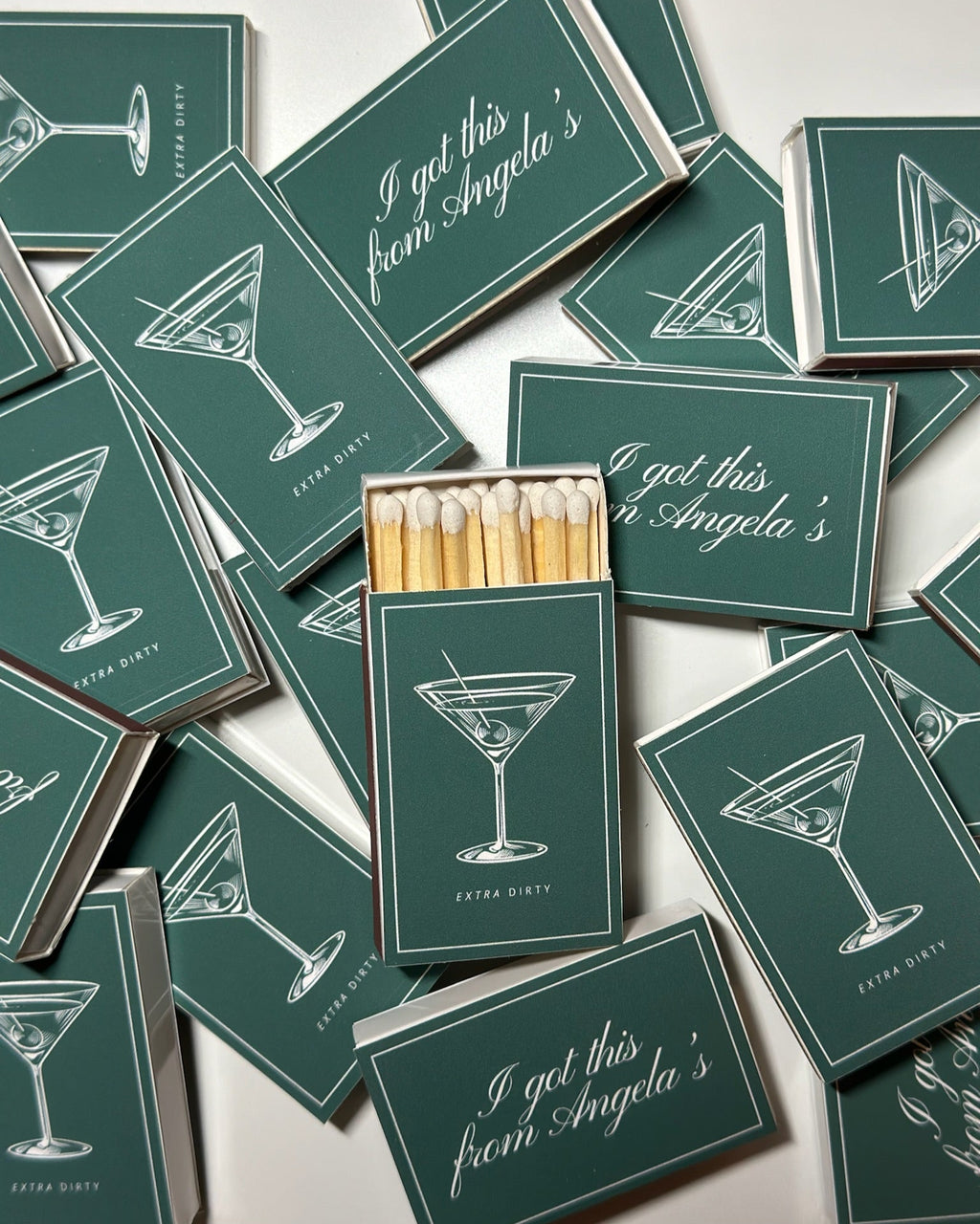 Dirty 30th birthday party custom designed personalized double-sided matchboxes for favors.